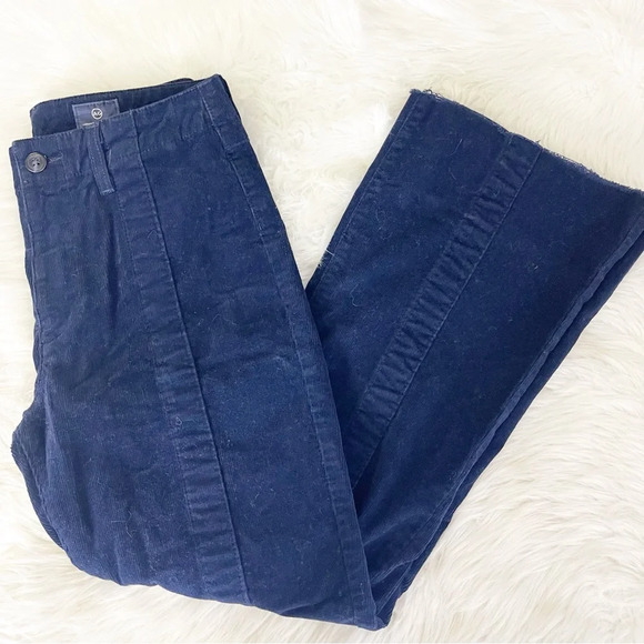 Ag Adriano Goldschmied The Panelled Quinne Crop High Rise Kick Flare Corduroy 27 - Picture 4 of 9